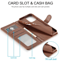 Miniatyrbillede 2 af 2: LC.IMEEKE iPhone 14 Pro Max flip etui - Brun Brown