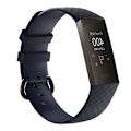 Miniatyrbillede 1 af 2: Fitbit Charge 3 erstatnings urrem i silikone med geometrisk mønster - Mørkeblå Blue
