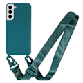 Miniatyrbillede 1 af 5: Tyndt TPU-etui med mat finish og justerbar strop til Samsung Galaxy S22 - Mørkegrøn Green