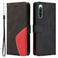 Miniatyrbillede 1 af 2: BINFEN to-farvet Sony Xperia 10 IV læderetui - Sort Black
