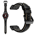 Miniatyrbillede 1 af 2: Garmin Fenix 5 ægte læder Urrem - Sort Black