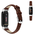 Miniatyrbillede 1 af 2: Fitbit Luxe urrem i ægte læder i krokodillestil - Brun Brown
