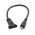 Pikkukuva 1 / 2: UniversalUSB 3.1 Type C uros-naaras datakaapeli, jossa on paneeliasennuksen ruuvinreikä Black