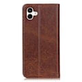 Pikkukuva 2 / 2: Lompakko-style Aitoa Nahkaa Läppäkotelo For Samsung Galaxy A04 - Kahvi Brown