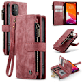 Miniatyrbillede 1 af 2: CaseMe iPhone 12 Mini etui med lynlås og pung - Rød Red