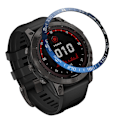 Miniatyrbillede 1 af 2: Garmin Fenix 7X ring i rustfrit stål - Blå Ring Med Hvide Bogstaver Blue