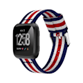 Miniatyrbild 1 av 2: Fitbit Versa träningsklocka armband rem vävd nylon - Röd vit blå multifärg