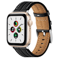 Miniatyrbild 5 av 5: Apple Watch Series 8 (41mm) klockarmband i äkta läder - Svart Svart