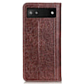 Pikkukuva 2 / 6: Aito nahkakotelo magneettisuljuksella Google Pixel 7a - Ruskea Red