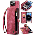 Pikkukuva 1 / 2: CaseMe iPhone 14 Pro Zipper Lompakko - Punainen Red