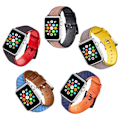 Miniatyrbild 3 av 6: Apple Watch Series 8 (41mm) Klockarmband i kohudläder i kolfibermodell - Brun / Svart Brun