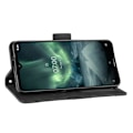 Miniatyrbillede 5 af 6: Stilfuldt Læder Etui med Pung til Nokia 7.2 / 6.2 - Sort Black