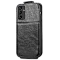 Miniatyrbild 2 av 6: Vertical Flip Phone Fodral med Zipper till Samsung Galaxy A14 - Svart Svart