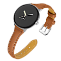 Pikkukuva 1 / 2: Google Pixel Watch aito nahkainen ranneke silvcr-liittimellä - Ruskea Brown
