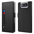 Miniatyrbillede 1 af 2: Phone Etui med Make-up Mirror og Slick Design til ASUS Zenfone 8 Flip - Sort Black