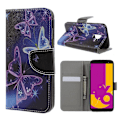 Pikkukuva 1 / 2: Samsung Galaxy J6 Kuvallinen Seisova PU Nahkinen Suojaava Lompakko Kotelo - Ihanat Perhoset Multicolor