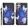 Pikkukuva 1 / 2: Wonderland Samsung Galaxy S22 Ultra Läppäkotelo - Perhonen Multicolor