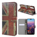 Miniatyrbillede 1 af 2: Huawei P20 Printet Mønster PU læder flip etui - Retro UK Flag Multicolor