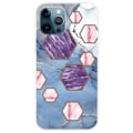Miniatyrbillede 1 af 2: Marble design iPhone 14 Pro Max cover - Sekskantede Fragmenter I Blå Multicolor