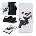 Miniatyrbillede 1 af 2: Samsung Galaxy A70 mønstret lædercover - panda klatrer i et træ Multicolor