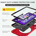 Miniatyrbillede 2 af 2: Lenovo Tab M10 Plus (Gen 3) 360 graders drejeligt silikonecover med håndrem - Rød Red