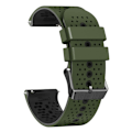 Miniatyrbild 1 av 4: 22 mm universellt dubbelfärgat klockarmband i silikon - Militärgrön / Svart Grön