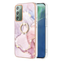 Miniatyrbillede 1 af 2: Marble Mønstret Cover med Ring Holder til Samsung Galaxy Note 20 5G - Rose Guld Marmor Haze Pink