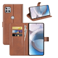 Miniatyrbillede 2 af 2: Wallet-style Læder Etui til Motorola One 5g Ace - Lysebrun Brown