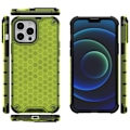 Miniatyrbillede 2 af 2: iPhone 14 Pro Max 6,7 tommer Honeycomb tekstureret anti-ridse cover Fleksibelt og stødsikkert dobbeltlagsbeskyttende telefonetui - Grøn Green