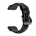 Miniatyrbillede 1 af 2: Garmin Fenix 5X ægte læder Urrem - Sort Black
