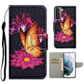 Miniatyrbillede 1 af 2: Wonderland Samsung Galaxy S21 FE Flip etui - Sommerfugl og lotus Black