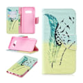 Miniatyrbillede 1 af 2: Samsung Galaxy S10e trykt mønster læder flip etui - Fjer Multicolor