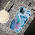 Miniatyrbillede 2 af 2: Marble design iPhone 14 Pro cover - Blåt Stænk Blue