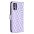 Miniatyrbillede 2 af 2: Rhombus mat Motorola Moto G62 5G flip etui - Lilla Purple