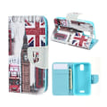 Pikkukuva 1 / 2: Moberg Huawei Y360 Nahkakotelo Korttitaskuilla - Lontoo Ja Big Ben Multicolor