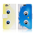 Miniatyrbillede 1 af 2: HTC A9s holdbart læder-etui m. kortholder - Blåt monster Blue
