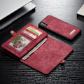 Pikkukuva 2 / 2: iPhone Xs Max CASEME vintage tyylinen haljais nahkainen lompakko suojakotelo - Punainen Red
