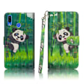 Miniatyrbild 1 av 2: Huawei P Smart Plus plånboks mobilfodral av syntetläder med tryckmönster – Panda multifärg