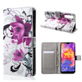 Miniatyrbillede 1 af 2: Huawei P20 Pro mønstret PU læder flip etui - Kapok blomst Multicolor