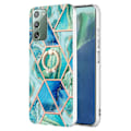 Pikkukuva 1 / 2: Marble Patterned Suojakuori With Ring Holder For Samsung Galaxy Note 20 5G - Vihreä Green