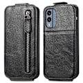 Miniatyrbillede 1 af 2: Vertical Flip Phone Etui med Zipper til Nokia X30 - Sort Black
