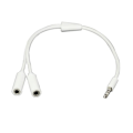 Pikkukuva 1 / 2: 3.5mm Uros Naaras-Naaras Audio Jakokaapeli White