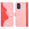 Miniatyrbillede 1 af 2: To Farvet Læder Flip Case til Motorola Moto E32 - Lyserød Pink