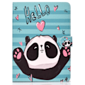 Miniatyrbild 1 av 2: iPad 10.2 (2021) / Air (2019) coolt mönstrat flipfodral i läder - Panda multifärg