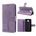 Miniatyrbillede 1 af 2: Samsung Galaxy J3 (2017)  Smuk læder etui med tryk - Lilla Purple