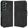 Miniatyrbillede 1 af 2: Stilfuldt Læder Etui med Pung til Samsung Galaxy S22 Plus - Sort Black