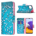 Miniatyrbillede 1 af 2: Wonderland Samsung Galaxy A22 5G flip etui - Blommeblomst Blue