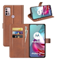 Miniatyrbillede 2 af 2: Wallet-style Læder Etui til Motorola Moto G30 / G10 - Lysebrun Brown
