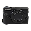 Miniatyrbillede 1 af 2: Canon PowerShot G7 X Mark II holdbart læder etui - Sort Black