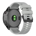 Miniatyrbillede 1 af 2: 22 mm Garmin Forerunner 945 / Fenix 6 / 5 silikone urrem - Grå Silver grey